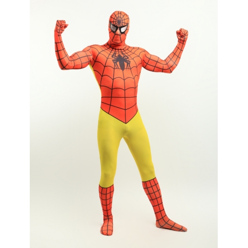 Orange And Yellow Spiderman Halloween Costume